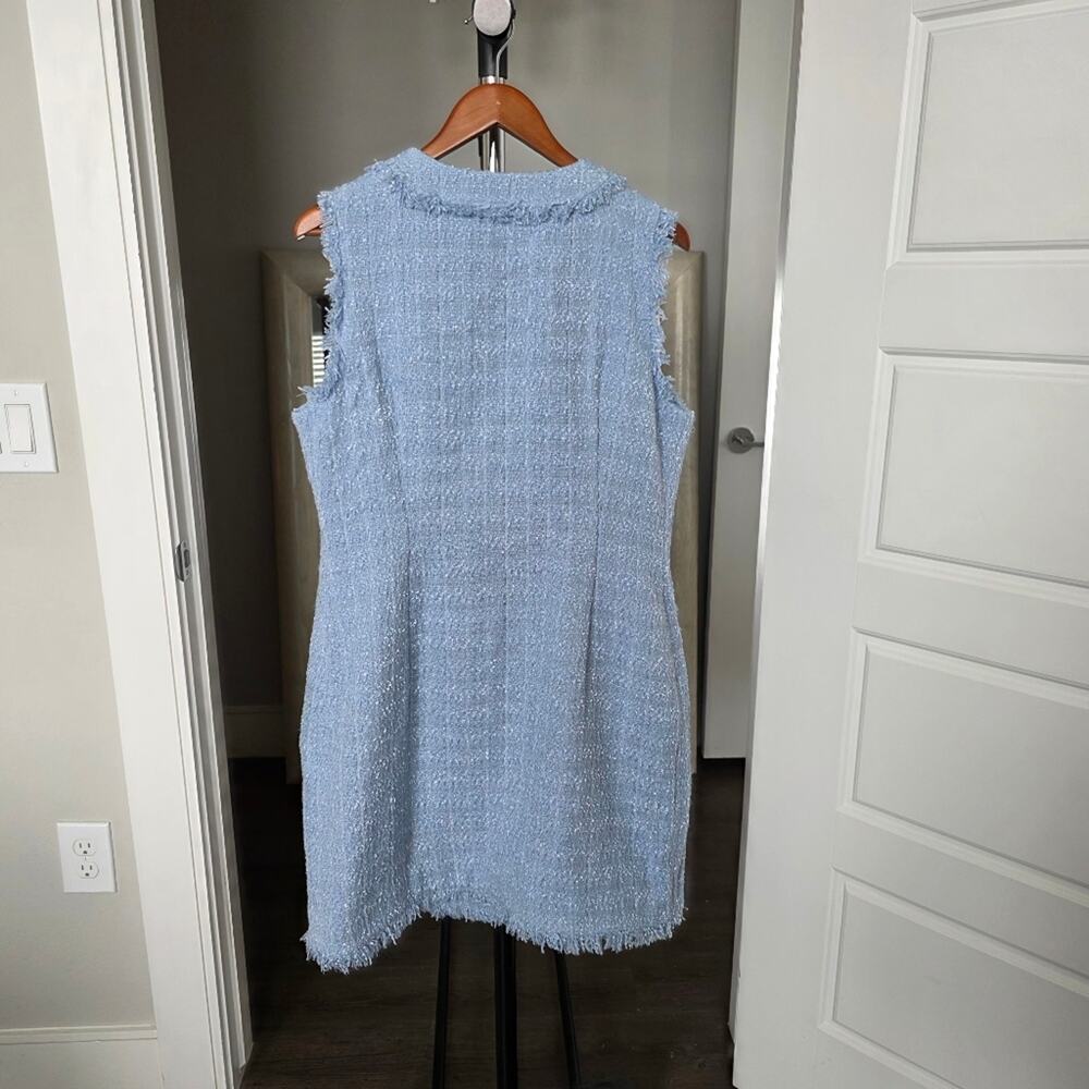 Kate Spade Blue Hydrangea Tweed Shift Dress Size 14 - Picture 7 of 9